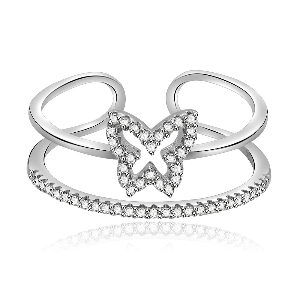 White CZ Butterfly Ring